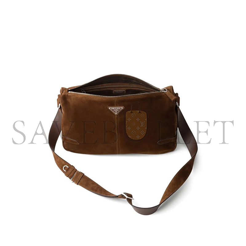 PRADA SUEDE SHOULDER BAG 2VH187 (35*22*12cm)